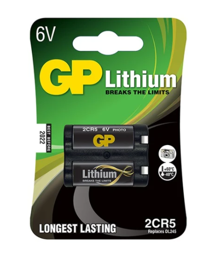 GP 6V LITHIUM 2CR5 BATTERY 5 Pack