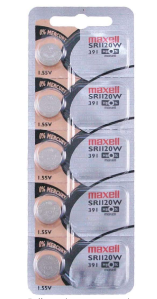 391 MAXELL WATCH BATTERY BUTTON CELL - 5 Pack