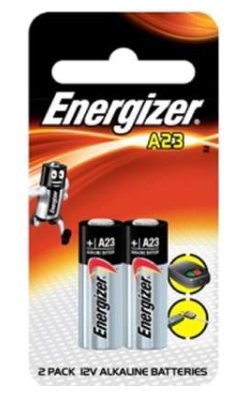 ENERGIZER 12V Alkaline Batteries A23 - 2 pack -  A23BPZ For Key FOB, Camera, Glucose and Blood Monitors