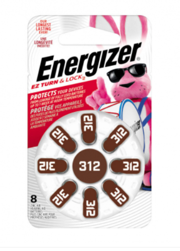 ENERGIZER HEARING AID BATTERIES 8 Pack - AZ312DP8