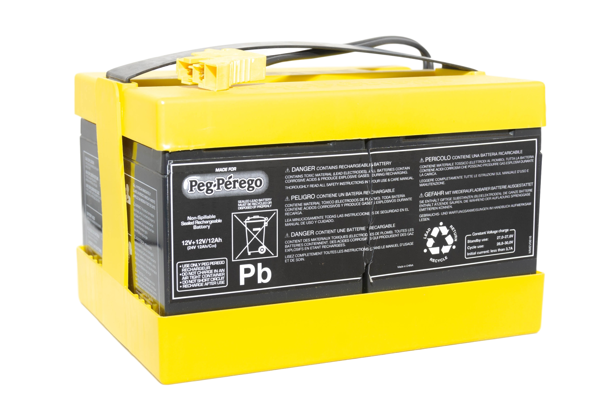 peg perego batterie Peg Perego 24V 12AH Yellow Battery IAKB0020