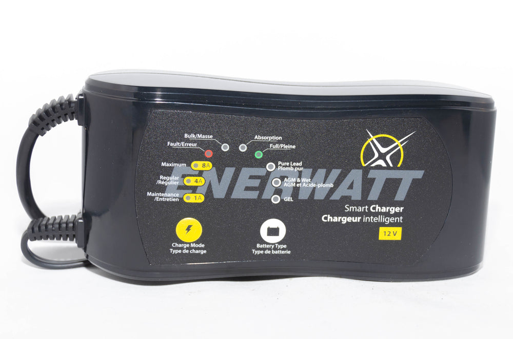 Enerwatt EWC12-148 12 Volt Smart Charger Automatic 1/4/8 AMP - BRS Super Battery