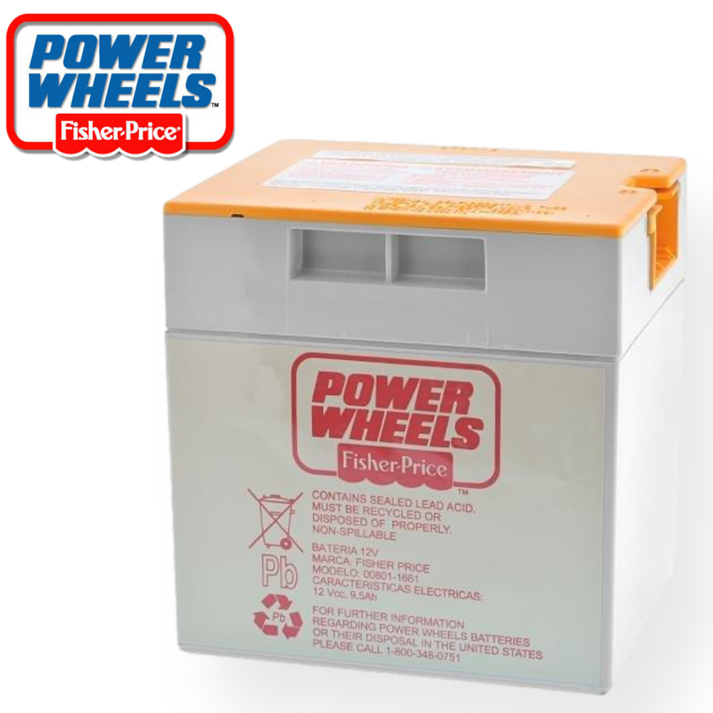 Fisher Price Power Wheels 12V 9.5AH Grey Orange Top Battery