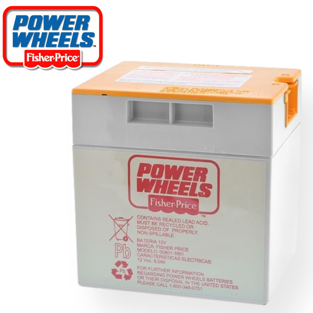 Fisher Price Power Wheels 12V 9.5AH Grey Orange Top Battery *