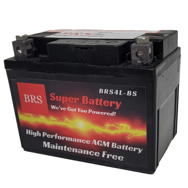High Performance BRS4L-BS 2 Year Warranty & Smart Charger / Maintainer Combo Bundle Kit 12v Sealed AGM PowerSports Battery
