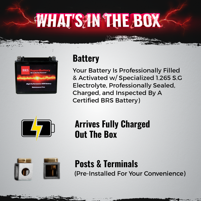 High Performance BRS9-BS 12v Sealed AGM PowerSport 2 Year Warranty