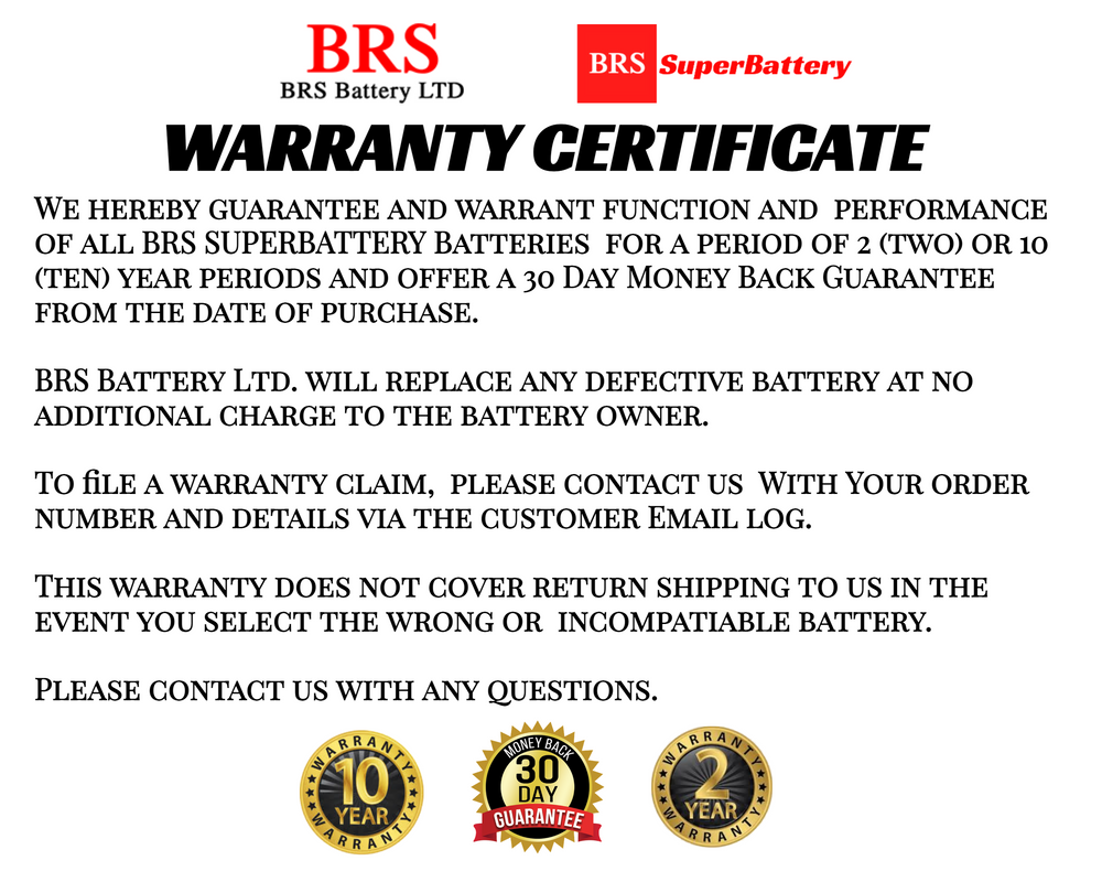 BRS14-BS 30 Day Warranty Battery & Smart Charger / Maintainer Combo Bundle Kit