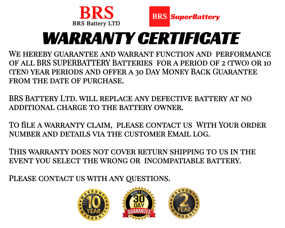 High Performance BRS9-BS 10 Year Warranty & Smart Charger / Maintainer Combo Bundle Kit 12v Sealed AGM PowerSports Battery