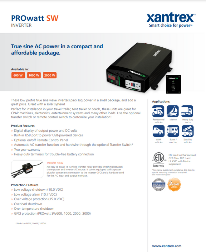 2000W PURE SINE INVERTER COTTAGE KIT