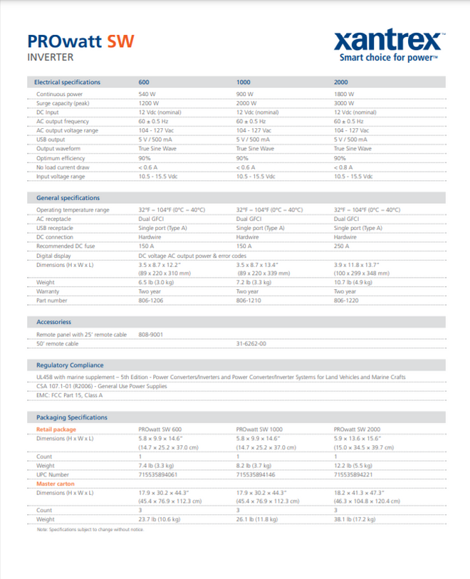 2000W PURE SINE INVERTER COTTAGE KIT