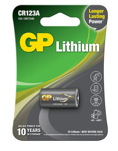 GP 3V LITHIUM BATTERY CR123A - 2 Pack