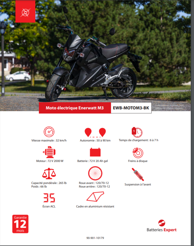 Motorcycle Style e Bike 72V 2000W BRS Battery