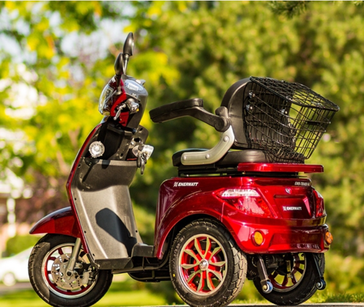 3 WHEEL Electric SCOOTER RW-DRIVE 48V 500/800W RED