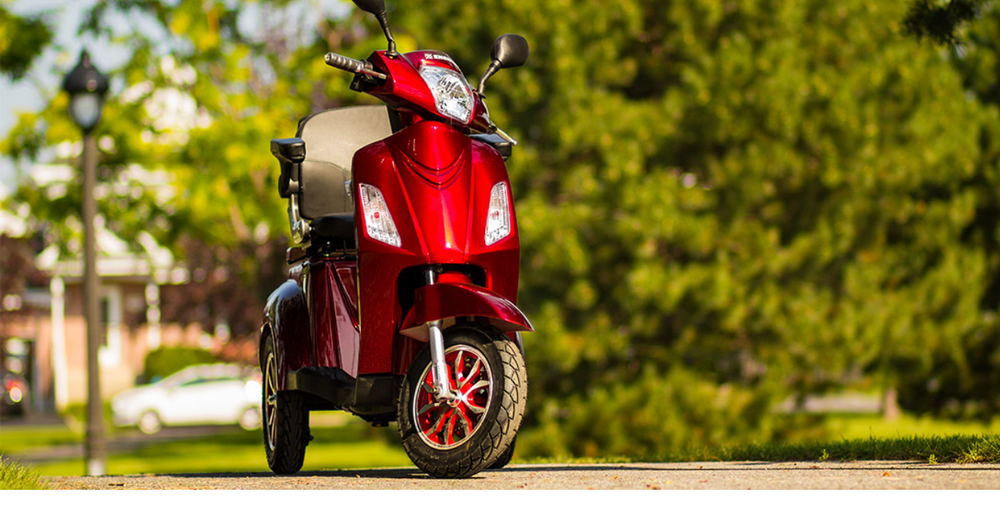 3 WHEEL Electric SCOOTER RW-DRIVE 48V 500/800W RED