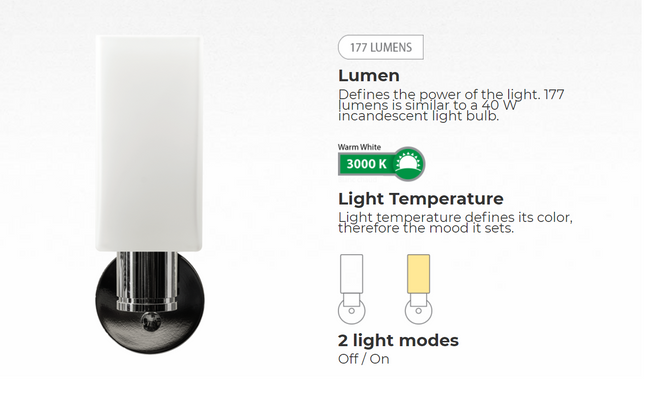 LIGHT LED SQUARE TOUCH/DIMMER 3W 12V