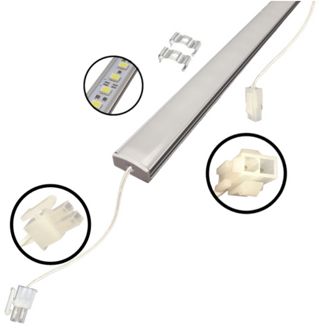 EWL-LEDBAR-FIX-20-WW 20" FIXTURE LED 12V 9W 3000K MILK WW
