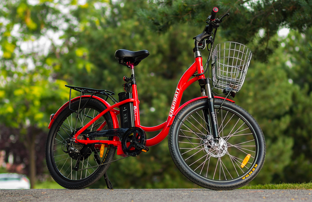 Retro Red Electric Bike 48V