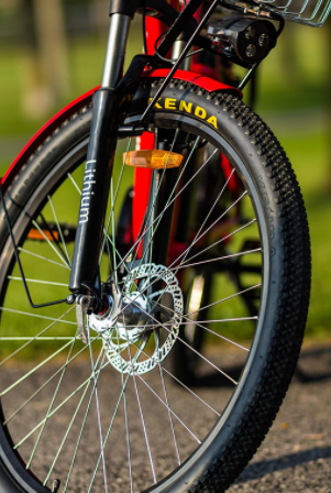 Retro Red Electric Bike 48V