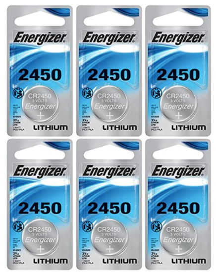 CR2450 ENERGIZER 3V LITHIUM COIN CELL - 6 Pack