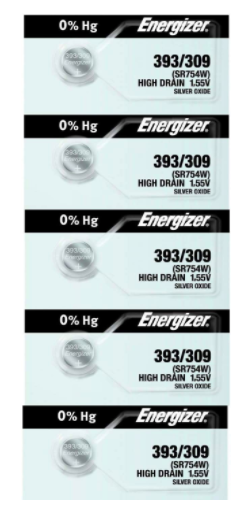 393 / 309 ENERGIZER WATCH BATTERY BUTTON CELL - 5 Pack