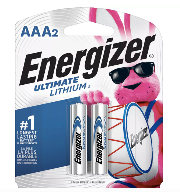 Energizer Ultimate Lithium AAA Batteries, 2 Pack - L92BP2