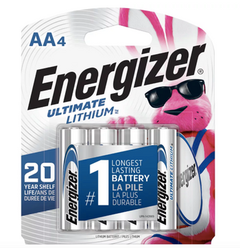 Energizer Ultimate Lithium AA Batteries, 4 Pack - L91BP4