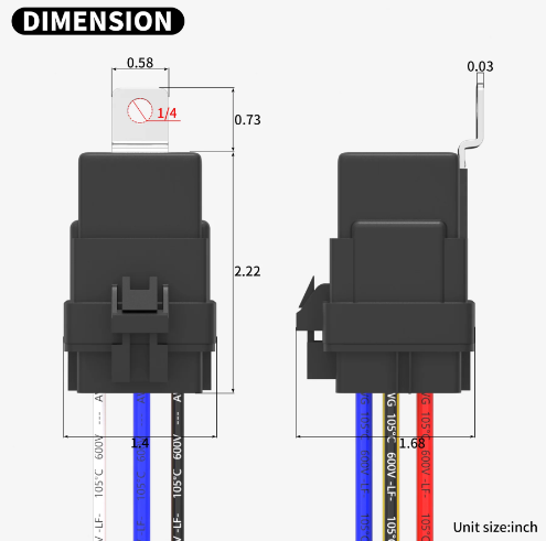 Relay, 4PINS, 12V, without auto fuse