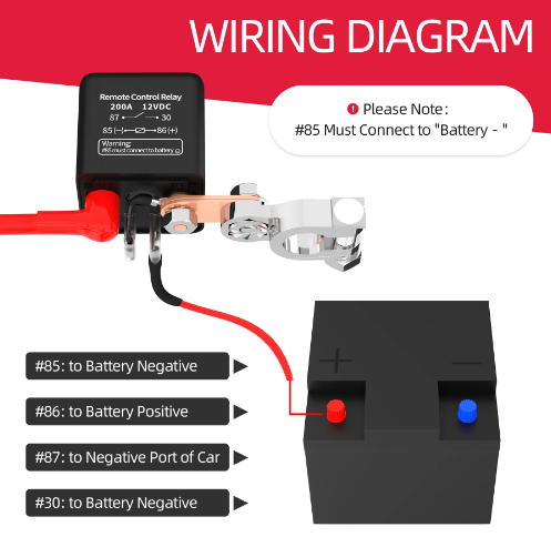 Wireless Key Control, 200A Relay 12VDC