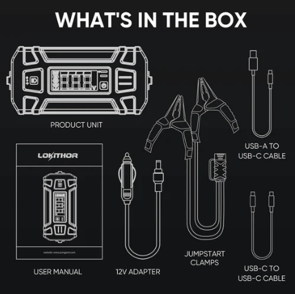 LOKITHOR J402 Jump Starter 3000A 12V 24000mAh