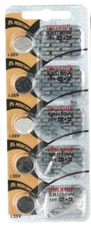 389 / 390 MAXELL WATCH BATTERY BUTTON CELL - 5 Pack