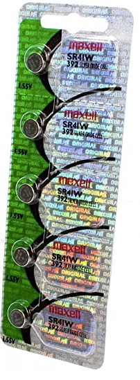 392 - MAXELL WATCH BATTERY BUTTON CELL - 5 Pack - SR41W