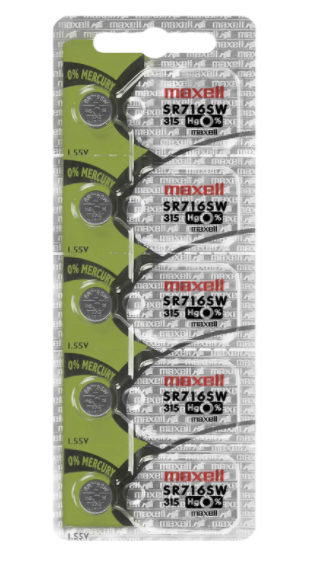 315 MAXELL WATCH BATTERY BUTTON CELL - 5 Pack