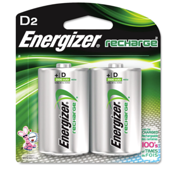 Energizer Rechargeable D Cell Battery 2 Pack - NH50BP2