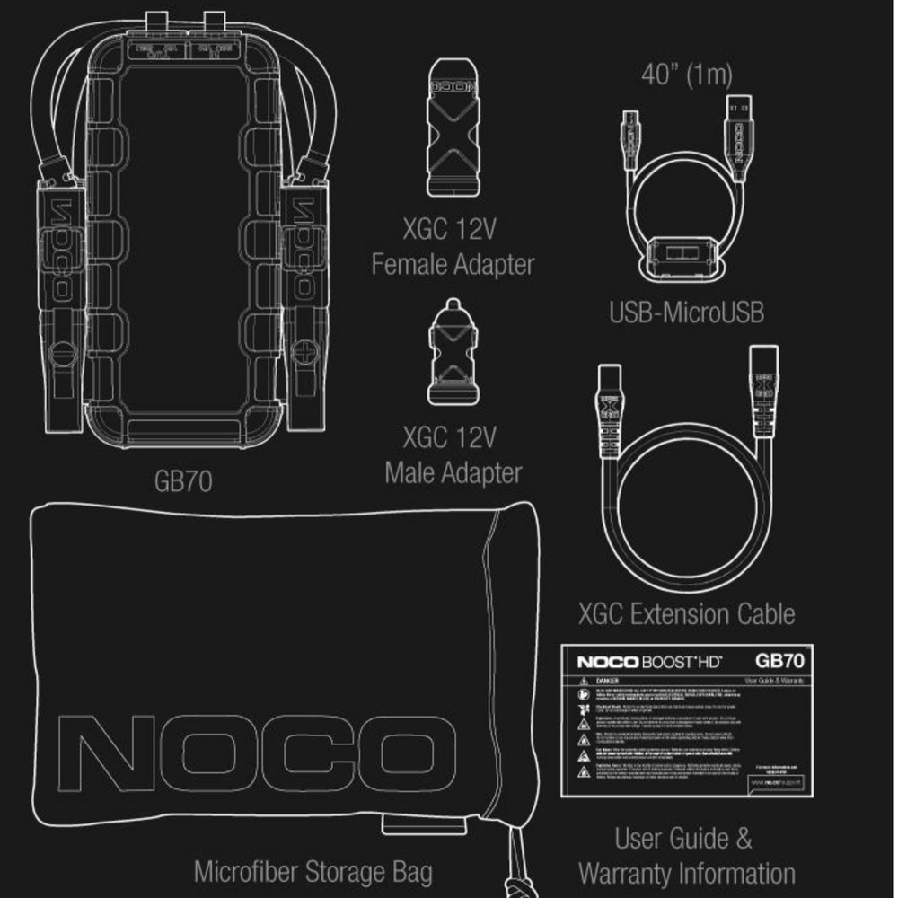 NOCO® GB70 Genius Boost HD 2000A 12V Lithium Jump Starter