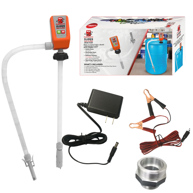 55 Gallon Drum Barrel Pump - Auto-Stop Sensor, 3.2 GPM, 4.25 Ft Hose