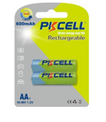 PKCELL AA RECHARGABLE NI-MH 1.2V 2 PACK BATTERY 600MAH