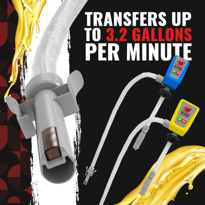 Diesel PumpMatic Super Gas Pump + Diesel Fuel Can Combo Kit Fuel Transfer Pump for Diesel, etc. 3 Power Sources w/ 4.25ft Hose