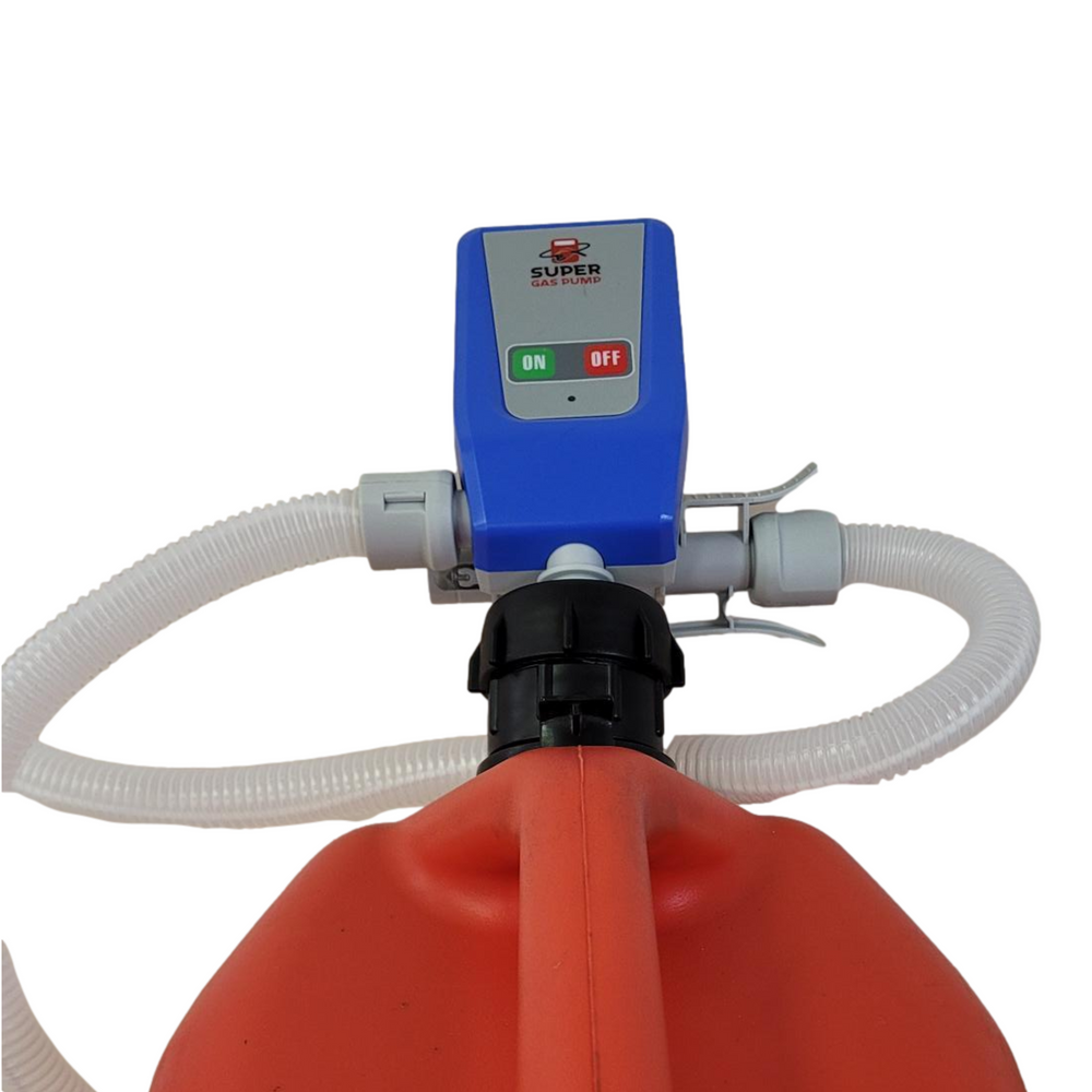 Gas & Diesel Pump Pack - PumpMatic Super Gas Pump Fuel Transfer Pump for Gas, Diesel, Kerosene + 3 Power Sources w/ Extra Long Hose Siphon