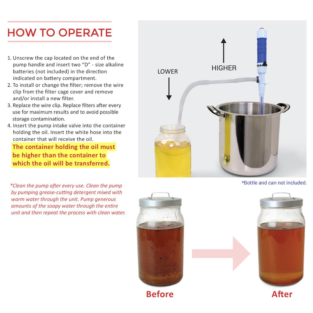 TeraPump - TRCOOK01 - Cooking Oil Recycling Pump - Terapump Canada