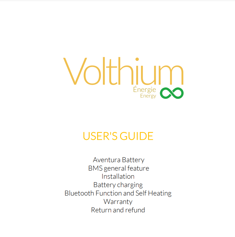 VOLTHIUM AVENTURA 12V 100AH BATTERY / COLD CHARGING PROTECTION AND CHARGER