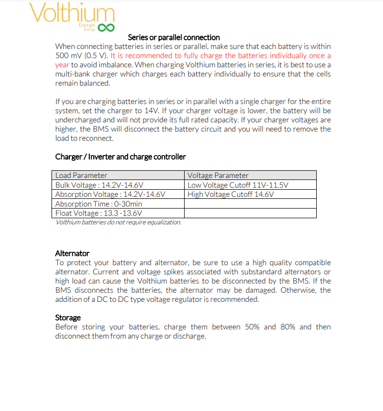 Volthium Lithium AVENTURA 12V 100AH BATTERY / Cold Charging Protection