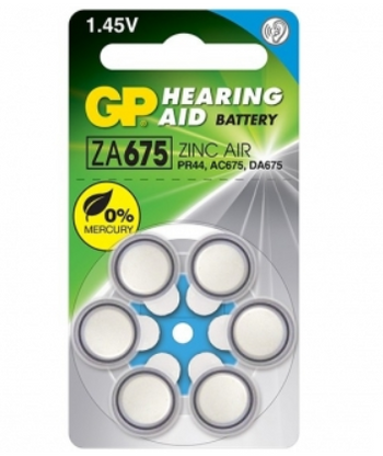 GP Hearing Aid Batteries ZA675 - 6 Pack