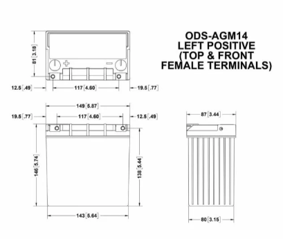 ODYSSEY Extreme Battery ODS-AGM14