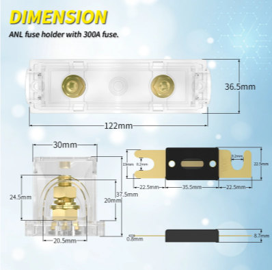 ANL Fuse Holder  Transparent Base Without Fuses