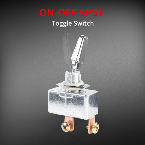 Metal Toggle Switch, 2PIN SPST ON-OFF, Screw Terminal