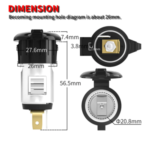 Cigarette Socket with Plastic Cover