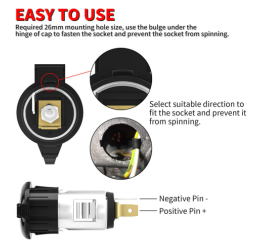 Cigarette Socket with Plastic Cover