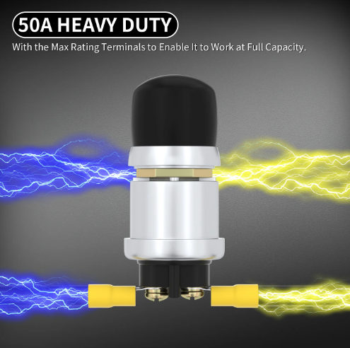 Start Push Button Switch, 2PIN, Screw Terminal, Big Black Button