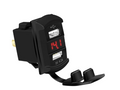 5V 4.2A USB Socket with Voltmeter, 2 Port, Blue LED