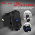 5V 4.2A USB Socket with Voltmeter, 2 Port, Blue LED